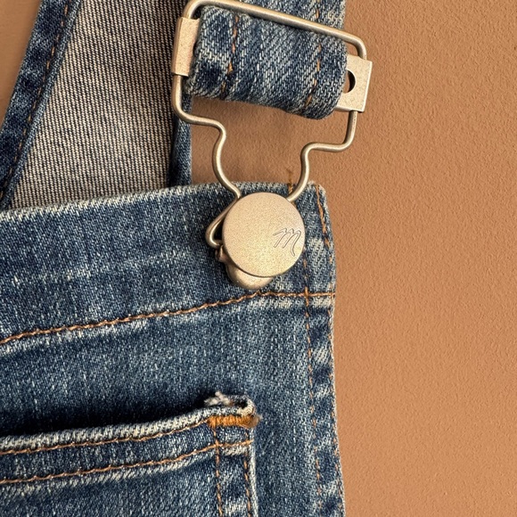 Madewell Light Blue Distressed Denim Overalls - Picture 4 of 9